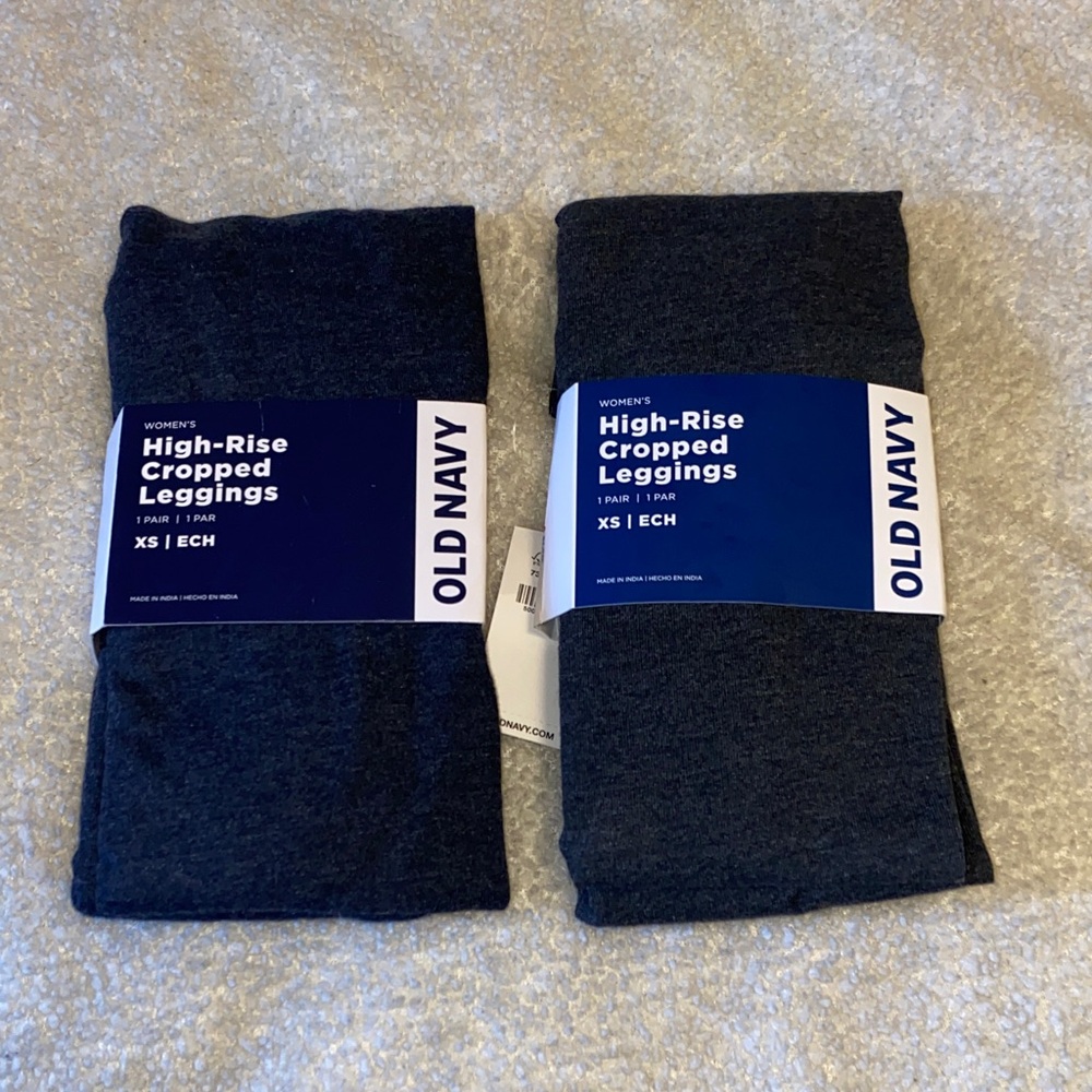 Old Navy Women's Dark Gray High-Rise Cropped Leggings